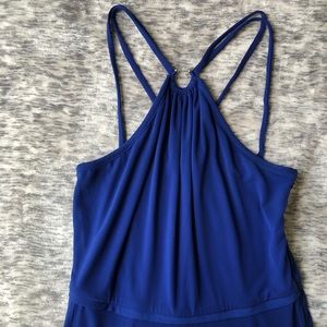 Ann Taylor Blue Halter Maxi Dress